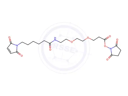 Chemical structure of O-[n-(6-Maleimidohexanoyl)aminoethyl]-o`-[3-(N-succinimidyloxy)-3-oxopropyl]polyethylene glycol 3000