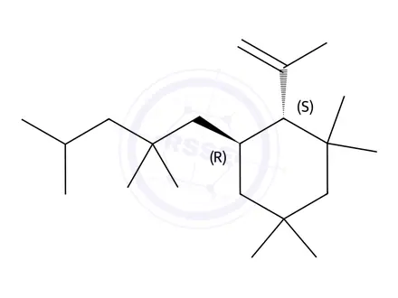 Chemical structure of (2S,3S)-1,1,5,5-Tetramethyl-2-(prop-1-en-2-yl)-3-(2,2,4-trimethylpentyl)cyclohexane