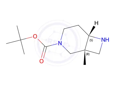 Chemical structure of (1R,6S)-tert-Butyl 1-methyl-3,7-diazabicyclo[4.2.0]octane-3-carboxylate