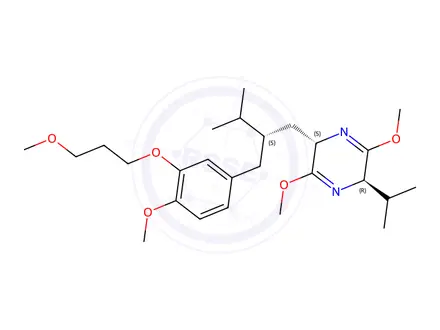Chemical structure of (2S,5R)-2,5-Dihydro-3,6-dimethoxy-2-[(2S)-2-[[4-methoxy-3-(3-methoxypropoxy)phenyl]methyl]-3-methylbutyl]-5-(1-methylethyl)pyrazine