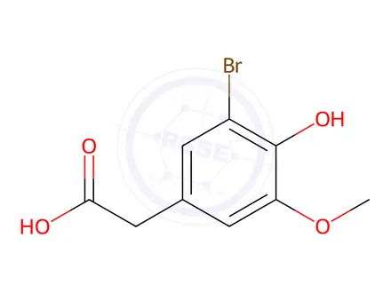 Chemical structure of 3-Bromo-4-hydroxy-5-methoxyphenylacetic acid