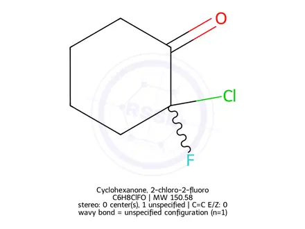 Chemical structure of Cyclohexanone, 2-chloro-2-fluoro-