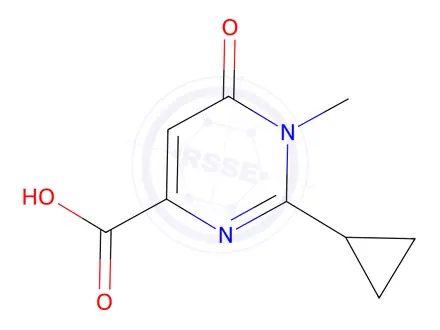 Chemical structure of 2-Cyclopropyl-1-methyl-6-oxo-1,6-dihydropyrimidine-4-carboxylic acid