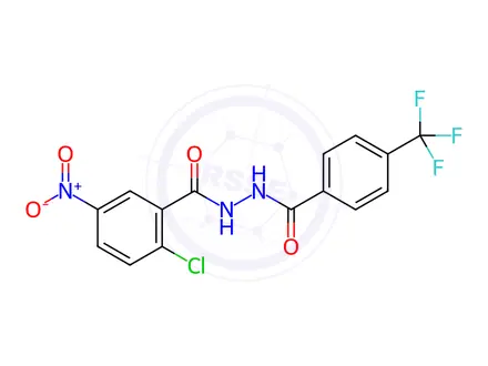 Chemical structure of N'1-[4-(trifluoromethyl)benzoyl]-2-chloro-5-nitrobenzene-1-carbohydrazide