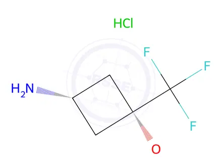 Chemical structure of (1S,3s)-3-methoxy-3-(trifluoromethyl)cyclobutan-1-amine hydrochloride