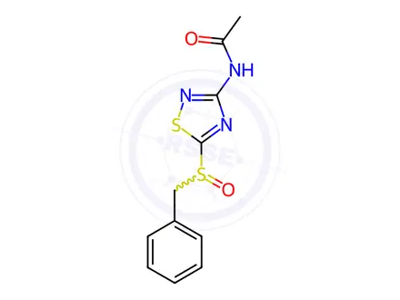 Chemical structure of N-(5-(Benzylsulfinyl)-1,2,4-thiadiazol-3-yl)acetamide