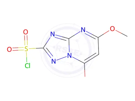 Chemical structure of 5,7-Dimethoxy-[1,2,4]triazolo[1,5-a]pyrimidine-2-sulfonyl chloride