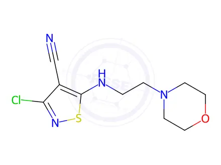 Chemical structure of 3-chloro-5-[(2-morpholinoethyl)amino]-4-isothiazolecarbonitrile