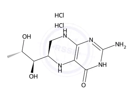 Chemical structure of Sapropterin Dihydrochloride Reference Standard