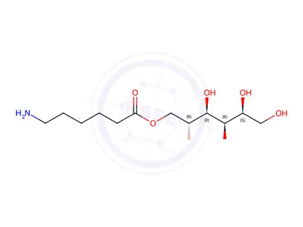 Chemical structure of (2R,3R,4R,5S)-2,3,4,5,6-pentahydroxyhexyl 6-aminohexanoate