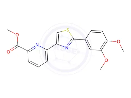 Chemical structure of Methyl 6-(2-(3,4-dimethoxyphenyl)thiazol-4-yl)picolinate