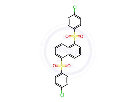 Chemical structure of Naphthalene, 1,5-bis[(4-chlorophenyl)sulfonyl]-