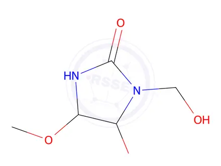Chemical structure of 1-(hydroxymethyl)-4,5-dimethoxyimidazolidin-2-one