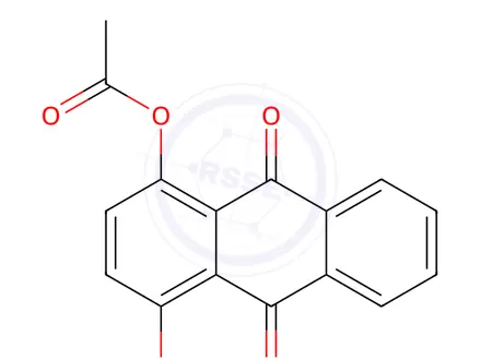 Chemical structure of 9,10-Dioxo-9,10-dihydroanthracene-1,4-diyl diacetate