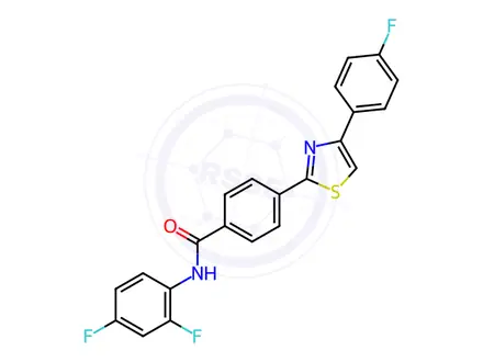 Chemical structure of N-(2,4-Difluorophenyl)-4-[4-(4-fluorophenyl)-1,3-thiazol-2-yl]benzamide
