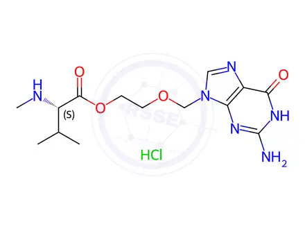 Chemical structure of Valacyclovir Hydrochloride Impurity 3 (Valaciclovir Hydrochloride EP Impurity C Hydrochloride)