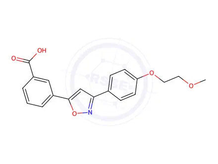 Chemical structure of 3-(3-(4-(2-Methoxyethoxy)phenyl)isoxazol-5-yl)benzoic acid
