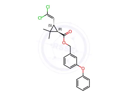 Chemical structure of trans-Permethrin