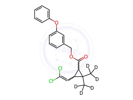 Chemical structure of permethrin D6