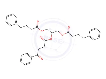 Chemical structure of 2-((4-oxo-4-phenylbutanoyl)oxy)propane-1,3-diyl bis(4-phenylbutanoate)