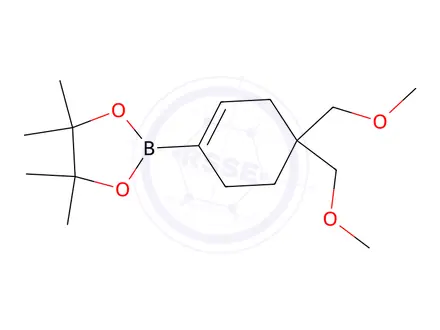 Chemical structure of 2-(4,4-Bis(methoxymethyl)cyclohex-1-en-1-yl)-4,4,5,5-tetramethyl-1,3,2-dioxaborolane