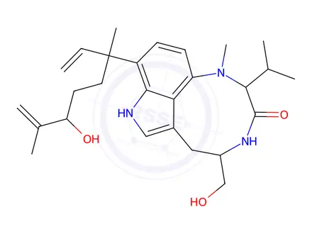 Chemical structure of lyngbyatoxin B