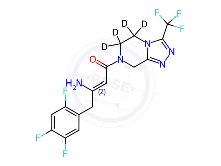 Chemical structure of (2Z)-4-Oxo-4-[3-(trifluoromethyl)-5,6-dihydro-[1,2,4]triazolo[4,3-a]pyrazin-7(8H)-yl]-1-(2,4,5-trifluorophenyl)but-2-en-2-amine-d4
