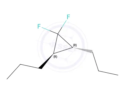 Chemical structure of Cyclopropane, 1,1-difluoro-2,3-dipropyl-, trans-(9CI)