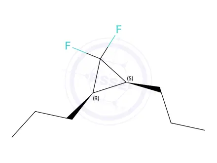 Chemical structure of Cyclopropane, 1,1-difluoro-2,3-dipropyl-, cis-(9CI)