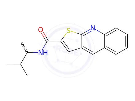Chemical structure of N-(3-Methylbutan-2-yl)thieno[2,3-b]quinoline-2-carboxamide