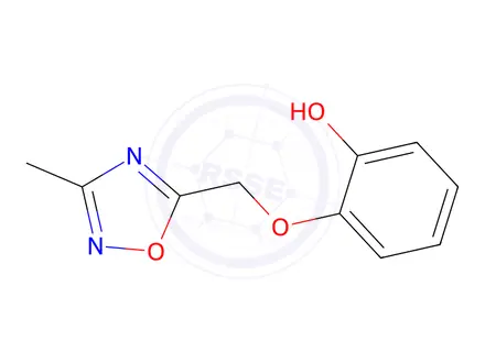 Chemical structure of 2-((3-Methyl-1,2,4-oxadiazol-5-yl)methoxy)phenol