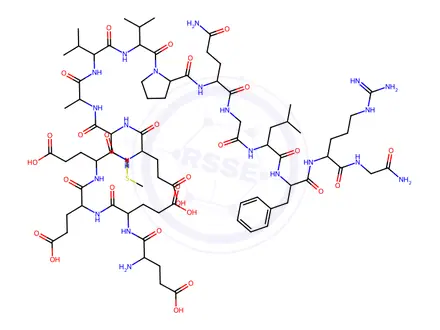 Chemical structure of GLU-GLU-GLU-GLU-GLU-MET-ALA-VAL-VAL-PRO-GLN-GLY-LEU-PHE-ARG-GLY-NH2
