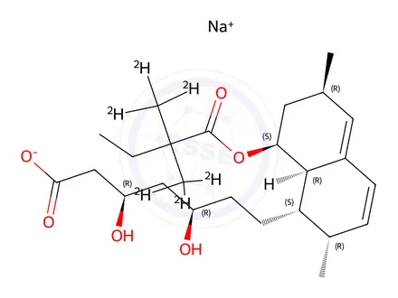 Chemical structure of Simvastatin EP Impurity A-d6 Sodium Salt