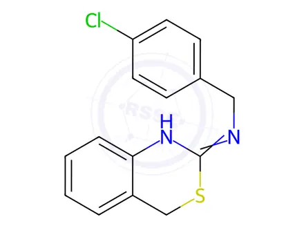 Chemical structure of N-(4-chlorobenzyl)-1,4-dihydro-2H-benzo[d][1,3]thiazin-2-imine