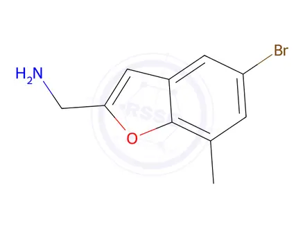 Chemical structure of (5-bromo-7-methyl-1-benzofuran-2-yl)methanamine