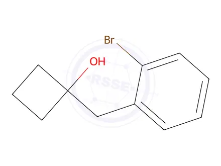Chemical structure of 1-[(2-Bromophenyl)methyl]cyclobutan-1-ol
