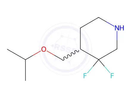 Chemical structure of Piperidine, 3,3-difluoro-4-[(1-methylethoxy)methyl]-