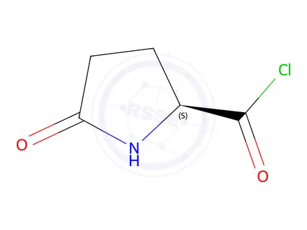 Chemical structure of (2S)-5-oxopyrrolidine-2-carbonyl chloride