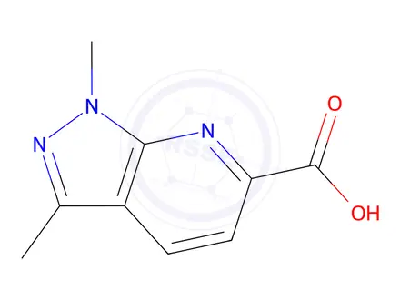 Chemical structure of 1,3-dimethyl-1H-pyrazolo[3,4-b]pyridine-6-carboxylic acid