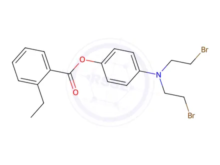 Chemical structure of 2-Ethylbenzoic acid 4-[bis(2-bromoethyl)amino]phenyl ester