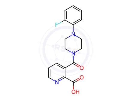 Chemical structure of 3-[4-(2-Fluorophenyl)piperazine-1-carbonyl]pyridine-2-carboxylic acid