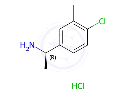 Chemical structure of (R)-1-(4-chloro-3-methylphenyl)ethanamine