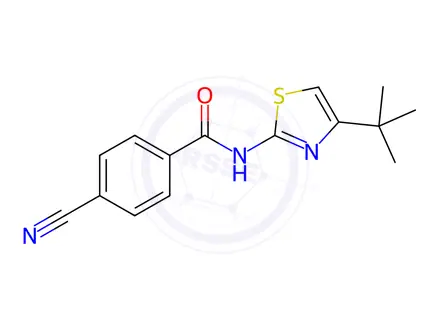 Chemical structure of N-(4-(tert-Butyl)thiazol-2-yl)-4-cyanobenzamide