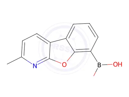 Chemical structure of (2-Methylbenzofuro[2,3-b]pyridin-8-yl)boronic acid