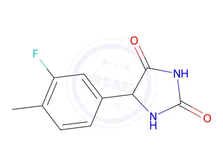 Chemical structure of 5-(3-fluoro-4-methylphenyl)imidazolidine-2,4-dione
