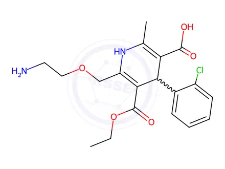 Chemical structure of Amlodipine Ethyl Monoester Impurity