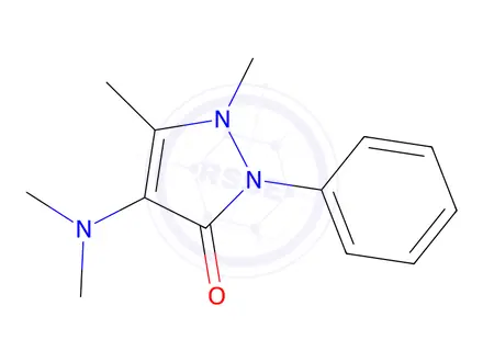 Chemical structure of Sulfamic acid, N-cyclohexyl-, compd. with 4-(dimethylamino)-1,2-dihydro-1,5-dimethyl-2-phenyl-3H-pyrazol-3-one (1:1)