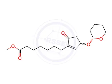 Chemical structure of Methyl 7-(5-oxo-3-((tetrahydro-2H-pyran-2-yl)oxy)cyclopent-1-en-1-yl)heptanoate