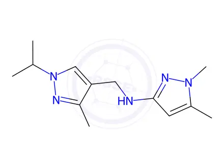 Chemical structure of N-[(1-isopropyl-3-methyl-1H-pyrazol-4-yl)methyl]-1,5-dimethyl-1H-pyrazol-3-amine