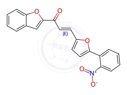 Chemical structure of (E)-1-(benzofuran-2-yl)-3-(5-(2-nitrophenyl)furan-2-yl)prop-2-en-1-one